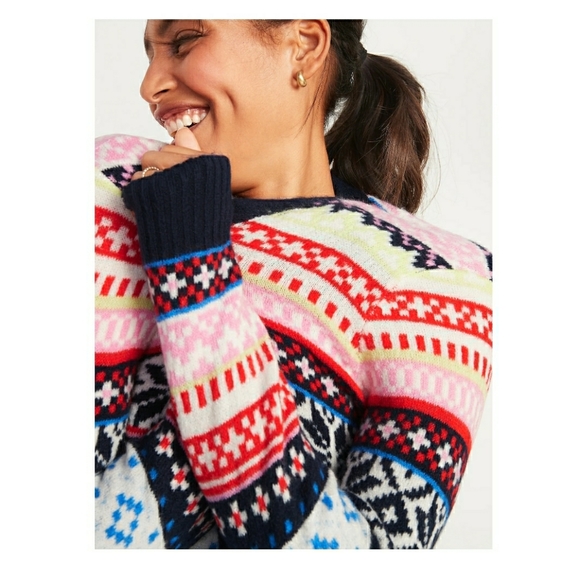 Old Navy Fair Isle Long Line Open-Front Sweater - Picture 4 of 10